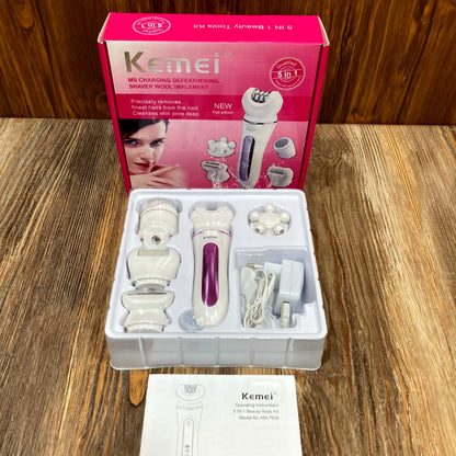 Kemie 5 in 1 Ladies Hair Removal Epilator kit Rechargeable