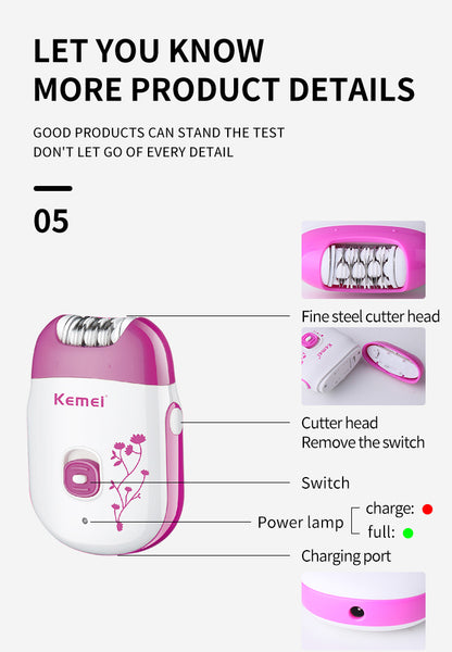 Kemie Rechargeable Epilator Hair removal machine for Ladies